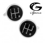 Car Gear Cufflinks Wholesale&retail Black/White Copper Gift For Men