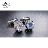 Drum Shape Round Zircon Shirt Cufflinks Gift