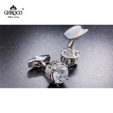 Drum Shape Round Zircon Shirt Cufflinks Gift