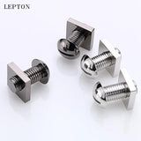 Lepton Metal Nut Cufflinks for Men - Hot Gun Plated