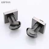 Lepton Metal Nut Cufflinks for Men - Hot Gun Plated