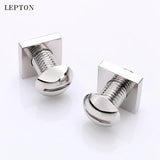 Lepton Metal Nut Cufflinks for Men - Hot Gun Plated