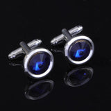Round Rhinestone Cufflinks Shirt Accessories - Gift for Men