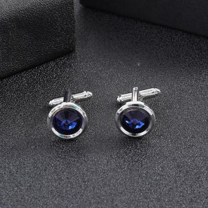 Round Rhinestone Cufflinks Shirt Accessories - Gift for Men