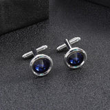 Round Rhinestone Cufflinks Shirt Accessories - Gift for Men