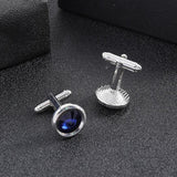 Round Rhinestone Cufflinks Shirt Accessories - Gift for Men