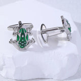 Green Enamel Frog Pair Cufflinks for Men