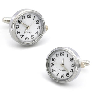 Men's Cufflinks Watch With Silver Copper Cuff Links