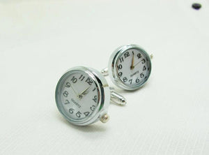 Men's Cufflinks Watch With Silver Copper Cuff Links