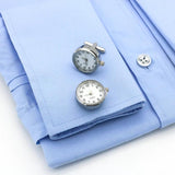 Men's Cufflinks Watch With Silver Copper Cuff Links