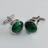 Green Grain Stone Cufflinks French Business Crystal Button