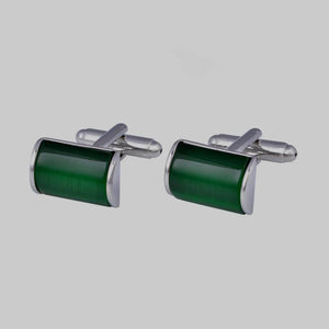 Green Grain Stone Cufflinks French Business Crystal Button