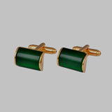 Green Grain Stone Cufflinks French Business Crystal Button