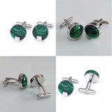 Green Grain Stone Cufflinks French Business Crystal Button