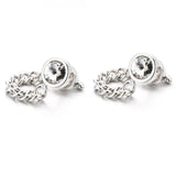 Crystal Cufflinks Party Wedding Round Button Gemelos Shirt