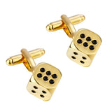 C-MAN Shirt Golden Dice Enamel Cufflink for Mens Cuff Buttons Cuff Links
