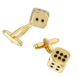 C-MAN Shirt Golden Dice Enamel Cufflink for Mens Cuff Buttons Cuff Links