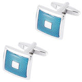 Enamel Cufflinks Epoxy Cuff Links Oval Round Square Rectangle Shapes