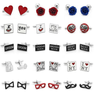 Love Rose Wedding Cufflinks Set