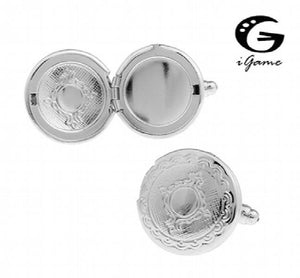 Silver Copper Novelty Photo Holder Cuff Links