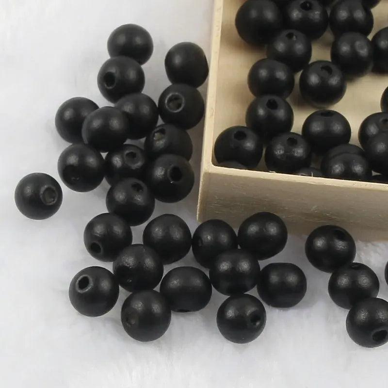 50-500pcs 6-12mm Silver Wooden Beads Natural Round Balls Spacer Beads