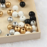 50-500pcs 6-12mm Silver Wooden Beads Natural Round Balls Spacer Beads