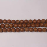 Yellow Wood Grain Stone Round Beads 8mm Necklace Bracelet DIY Jewelry Making
