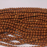 Yellow Wood Grain Stone Round Beads 8mm Necklace Bracelet DIY Jewelry Making