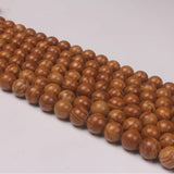 Yellow Wood Grain Stone Round Beads 8mm Necklace Bracelet DIY Jewelry Making