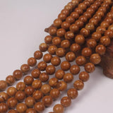 Yellow Wood Grain Stone Round Beads 8mm Necklace Bracelet DIY Jewelry Making