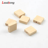 30pcs Natural Wood Square Beads DIY Necklace Bracelet Jewelry Accessories