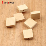30pcs Natural Wood Square Beads DIY Necklace Bracelet Jewelry Accessories