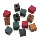 50pcs 12mm 14mm Square Wood Beads Red Green Spacer DIY Craft Jewelry Findings