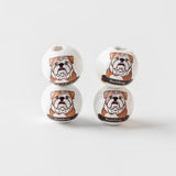 16mm Dog Printed Wooden Beads 20Pcs Crafts Beaded DIY Accessories Beads