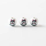 16mm Dog Printed Wooden Beads 20Pcs Crafts Beaded DIY Accessories Beads