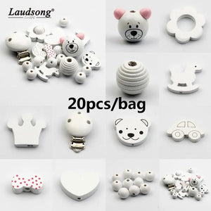 Wooden Beads Jewelry Spacer DIY Pacifier Clip Making Baby Necklace Bracelet