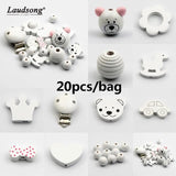 Wooden Beads Jewelry Spacer DIY Pacifier Clip Making Baby Necklace Bracelet