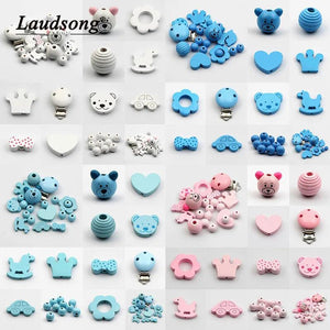 Wooden Beads Jewelry Spacer DIY Pacifier Clip Making Baby Necklace Bracelet