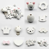 Wooden Beads Jewelry Spacer DIY Pacifier Clip Making Baby Necklace Bracelet