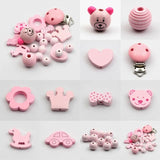 Wooden Beads Jewelry Spacer DIY Pacifier Clip Making Baby Necklace Bracelet