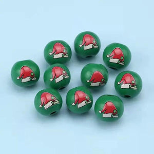 16mm Christmas Wooden Beads Round Ball DIY Crafts