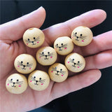 Cartoon Cat Smile Wooden Beads 18mm Baby Jewelry Findings
