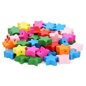 100pcs Multicolor Wooden Beads DIY Jewelry Accessories
