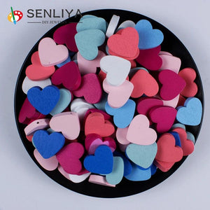 Wooden Beads Spacer Beading Wood Beads 7 Colors Lead-free Heart Wood Beads