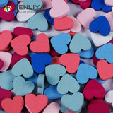 Wooden Beads Spacer Beading Wood Beads 7 Colors Lead-free Heart Wood Beads