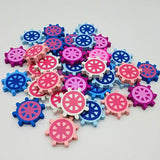 50pcs 25mm Cartoon Wooden Beads Boat Rudder Charms Nautical Jewelry