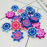 50pcs 25mm Cartoon Wooden Beads Boat Rudder Charms Nautical Jewelry