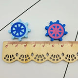 50pcs 25mm Cartoon Wooden Beads Boat Rudder Charms Nautical Jewelry