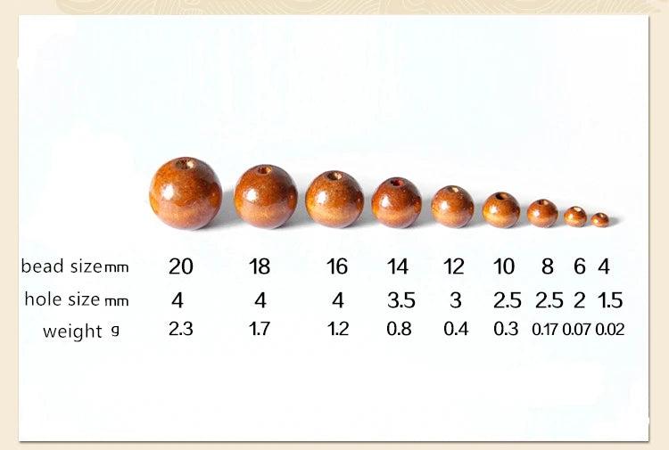 Wood Beads 6-20mm Round Spacer Beads for DIY Crafts