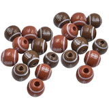 50 Pcs Wooden Football Beads Necklace Spacer Bulk Pendant
